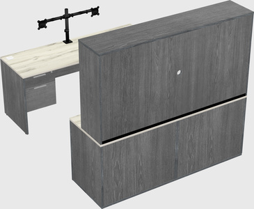 Parallel desk with credenza