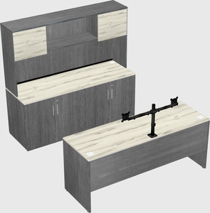 Parallel desk with credenza