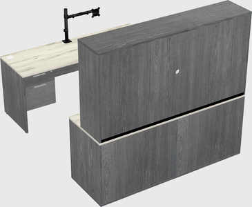 Parallel desk with credenza