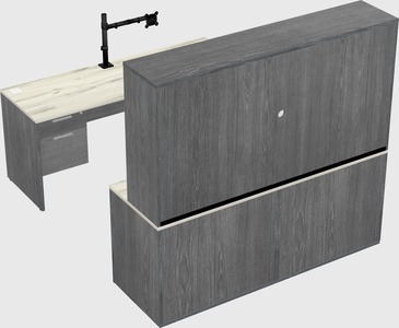 Parallel desk with credenza