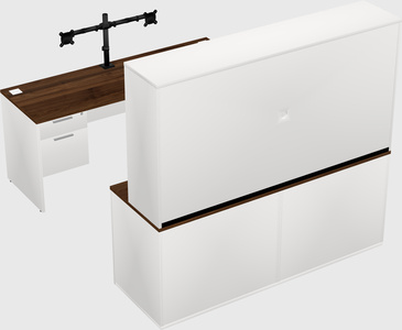 Parallel desk with credenza
