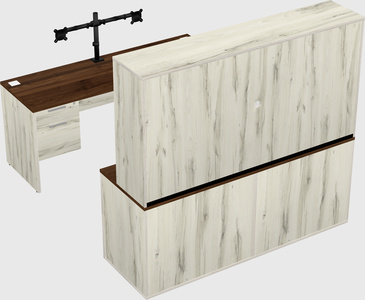 Parallel desk with credenza