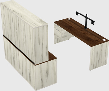 Parallel desk with credenza