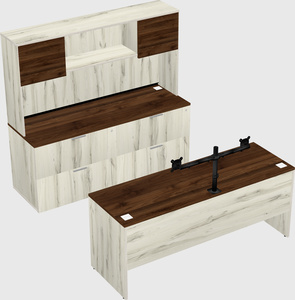 Parallel desk with credenza