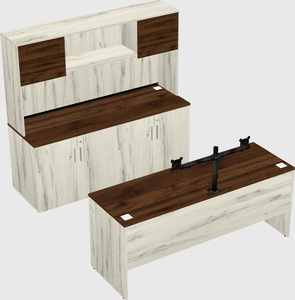 Parallel desk with credenza