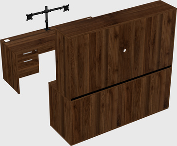 Parallel desk with credenza