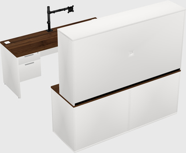 Parallel desk with credenza