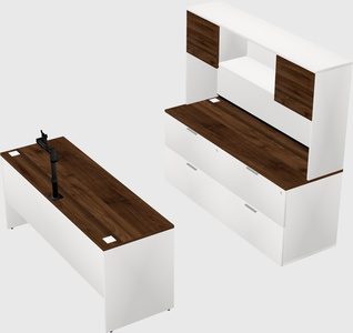 Parallel desk with credenza