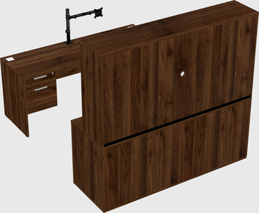 Parallel desk with credenza