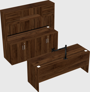 Parallel desk with credenza