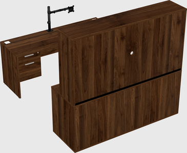 Parallel desk with credenza