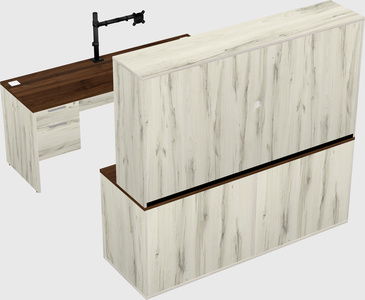 Parallel desk with credenza