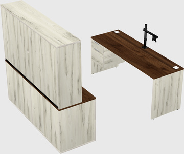 Parallel desk with credenza