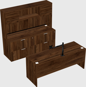 Parallel desk with credenza