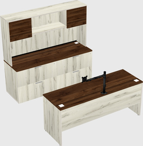Parallel desk with credenza