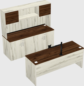 Parallel desk with credenza