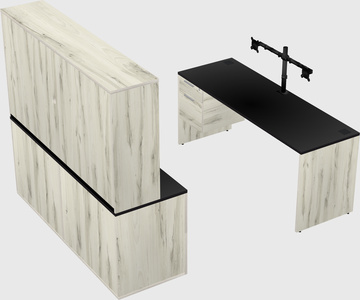 Parallel desk with credenza