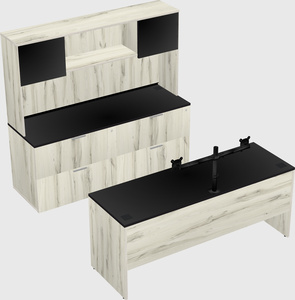 Parallel desk with credenza