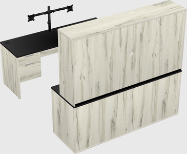 Parallel desk with credenza
