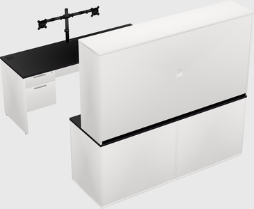 Parallel desk with credenza