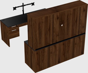Parallel desk with credenza
