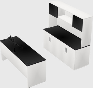 Parallel desk with credenza