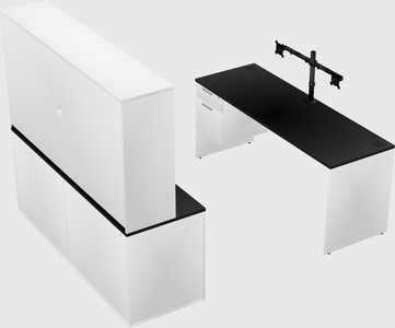 Parallel desk with credenza