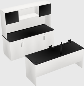 Parallel desk with credenza