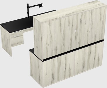 Parallel desk with credenza
