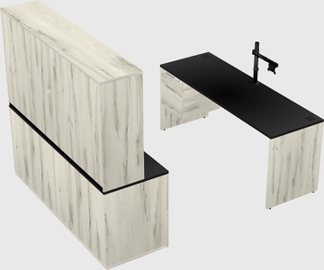 Parallel desk with credenza