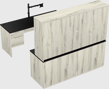 Parallel desk with credenza