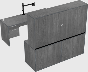 Parallel desk with credenza