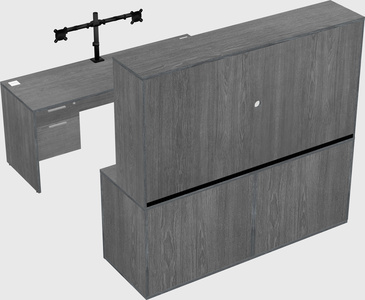Parallel desk with credenza