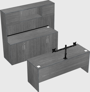 Parallel desk with credenza