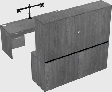 Parallel desk with credenza