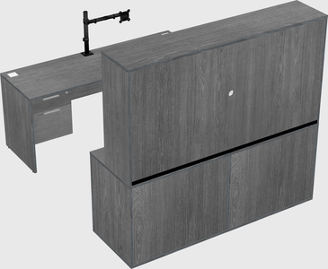 Parallel desk with credenza