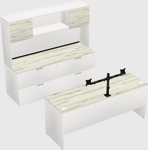 Parallel desk with credenza