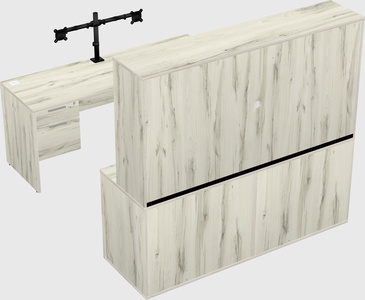 Parallel desk with credenza