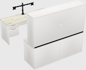 Parallel desk with credenza
