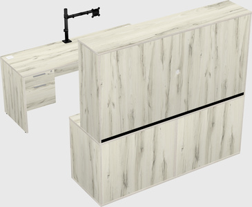 Parallel desk with credenza
