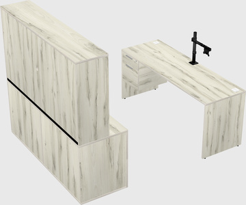 Parallel desk with credenza