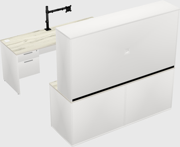 Parallel desk with credenza