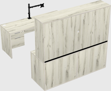 Parallel desk with credenza
