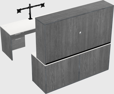Parallel desk with credenza