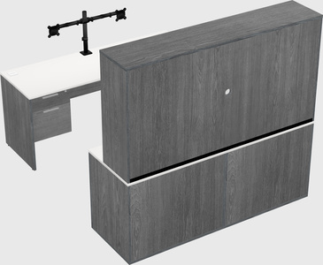 Parallel desk with credenza