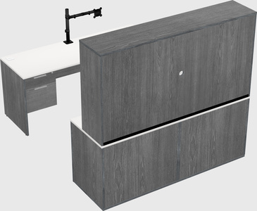Parallel desk with credenza