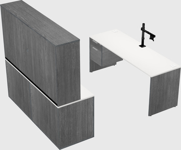 Parallel desk with credenza