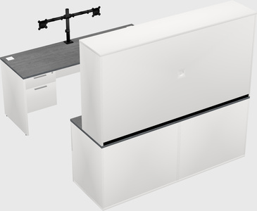 Parallel desk with credenza
