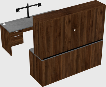 Parallel desk with credenza