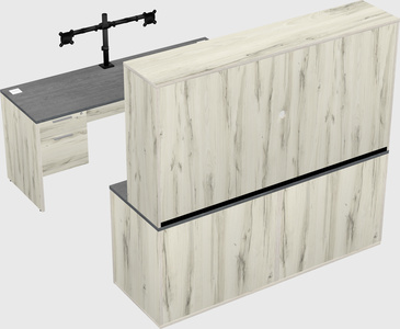 Parallel desk with credenza